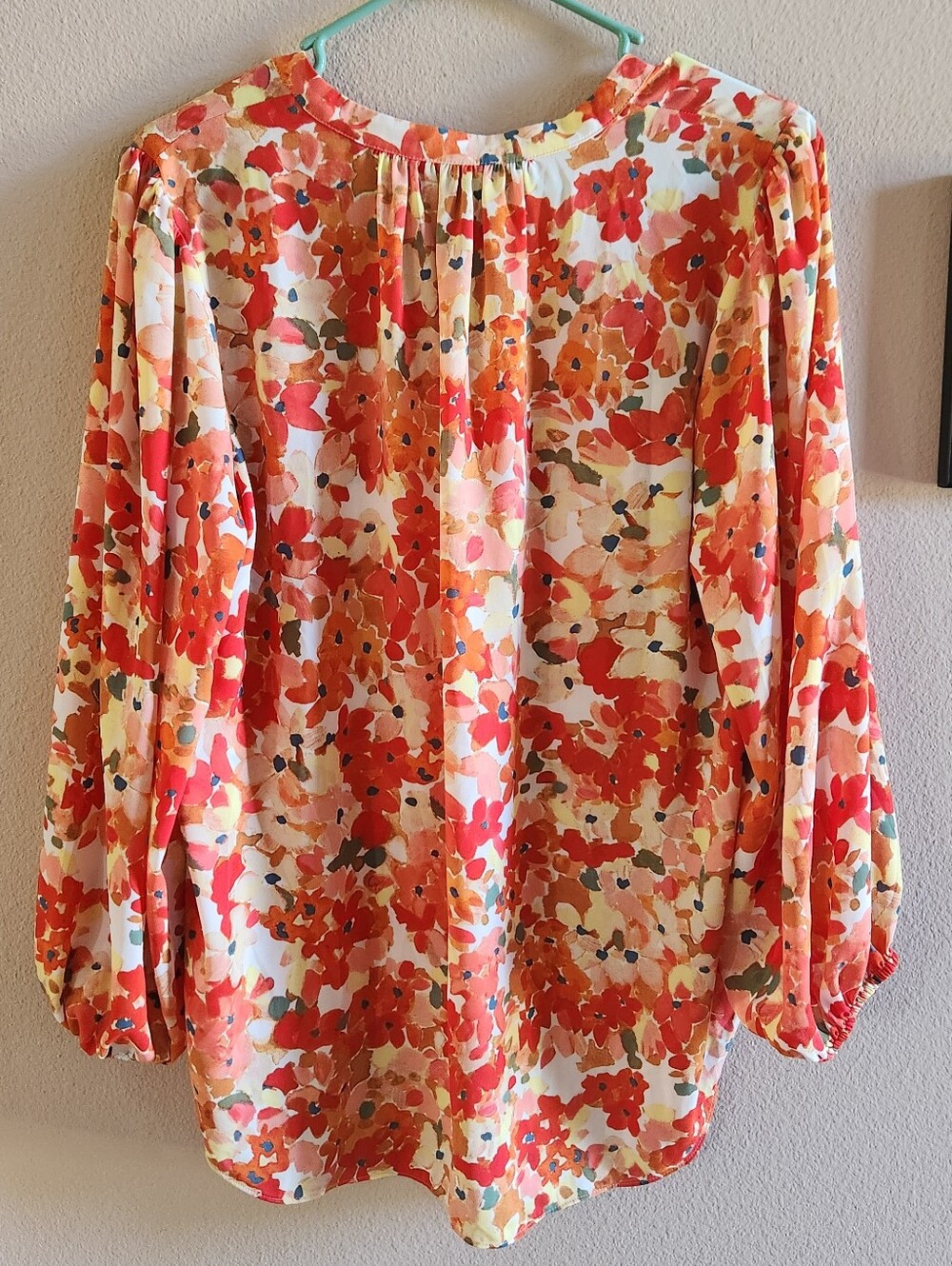 NYDJ Orange Floral Blouse M - Picture 3 of 4